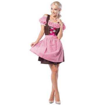 Oktoberfest kjole Anne-Ruth pink og brun Oktoberfest kjole Anne-Ruth pink og brun