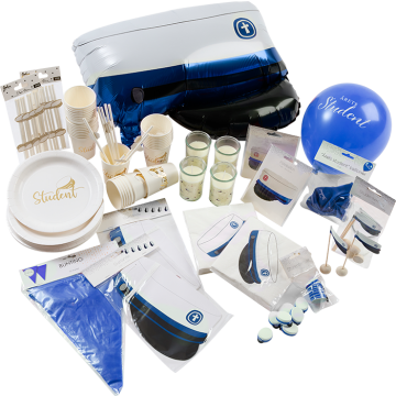 Blue deluxe graduation drive parents decoration package