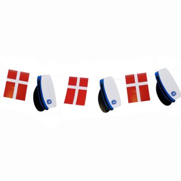 Blå Studenterhue & Dannebrog Guirlande  - 3 m 