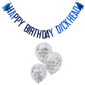 Happy Birthday Dickhead Balloons & Garlands