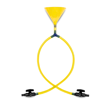 Double funnel beer bong yellow