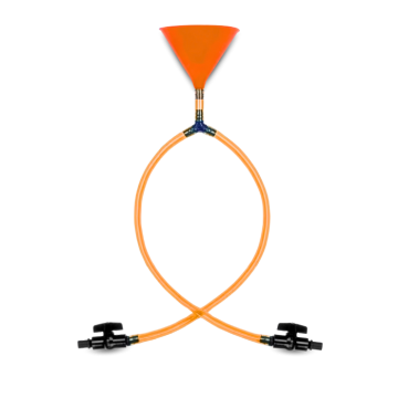 Double funnel beer bong orange