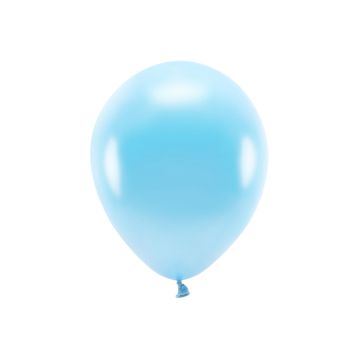 Metallic lyseblå balloner 10 x - 30cm