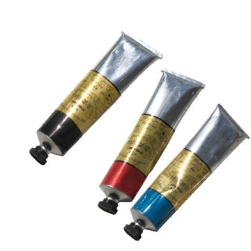 Malersæt med oliemaling i sort, rød og blå - 170 ml