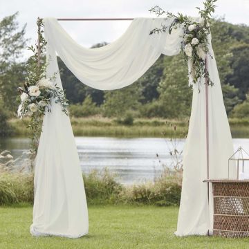 Hvidt Gardin - 2 x 6,2 meter