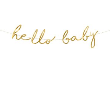 Hello Baby garland with gold lettering - 70x18 cm