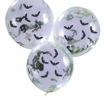 Halloween confetti balloons with bat confetti 5x