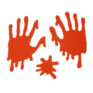 Blodige hænder vinduespynt halloween - 3 dele