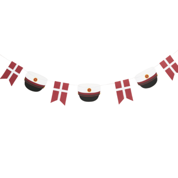 Red graduation cap & Dannebrog Garland - 4 m