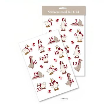 Stickers for advent calendar with numbers and geese 24x The Old Apothecary