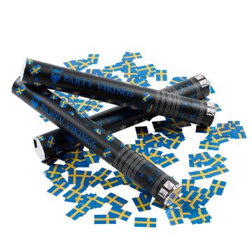 Sverige konfettirør 40 cm PartyVikings Rektangulær konfetti 