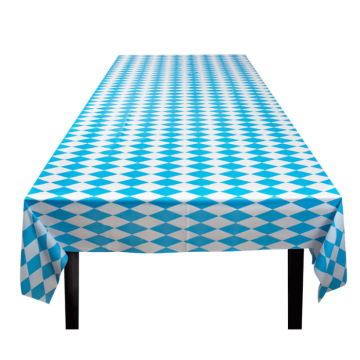 Oktoberfest plastik dug blå/hvid tern - 130x180 cm