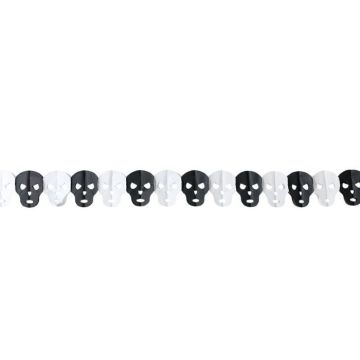 Black and white Halloween skull garland