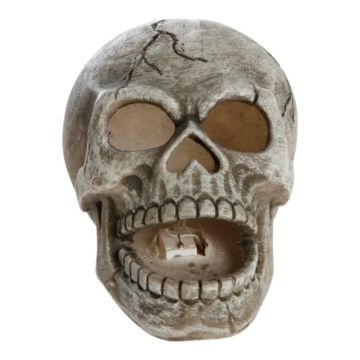 Halloween LED Skull decoration grey The Old Pharmacy