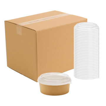 Låg til engangs skål papbowle 300x - 1200 ml 