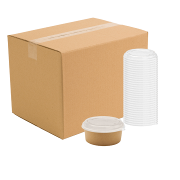 Låg til engangs skål papbowle 300x - 750 ml 