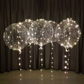 LED ballon 5x hvid lyskæde 75 cm - 5 m