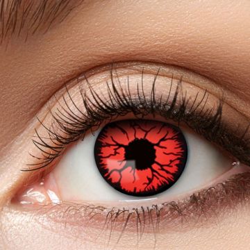 Red and Black Aggressive Contact Lenses
