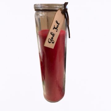 Red glass candle Det Gamle Apotek