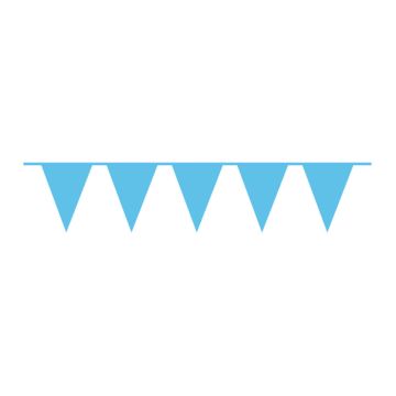 Lyseblå Plastik Flagguirlande - 10 meter