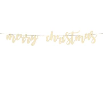 Merry Christmas Banner in Wood - 87 cm