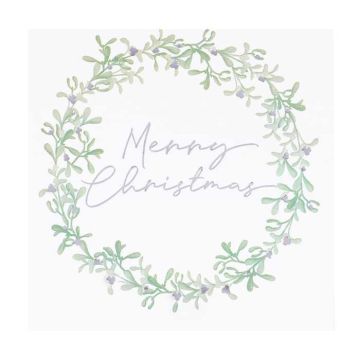 Merry Christmas Mistletoe Napkins 16x - 17 x 17 cm