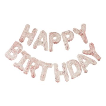 Transparent confetti Happy Birthday Balloon Banner