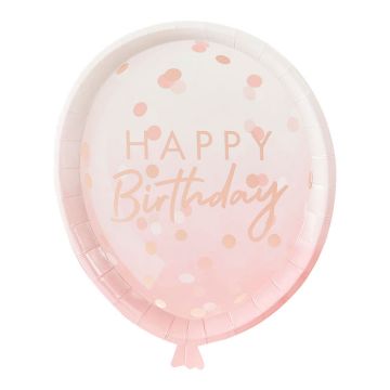 Rose Gold Balloon Shaped Plates 8x