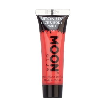 Intens neon UV ansigts og kropsmaling 12 ml Moon Creations rød