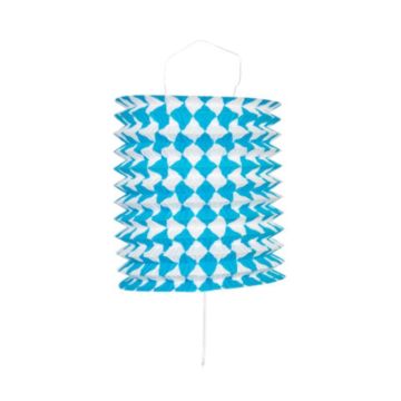 Cylindrical lantern with blue and white stripes 16 cm 