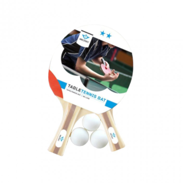 Bordtennis Sæt - 3x Bolde og 2x 2-Stjernet Bat