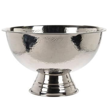 Hammered steel champagne bowl 40 cm