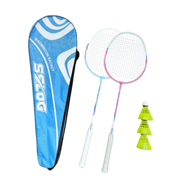 Badminton set with 2 rackets and 3 shuttlecocks