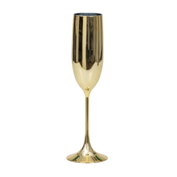 Champagne glasses gold-coloured 8x - 23.8x6.9 cm