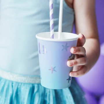 Paper Cups with Ocean Motif 6x - 220 ml