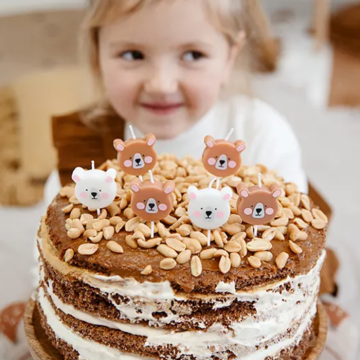 Bear-Themed Candles 6x - 3 cm