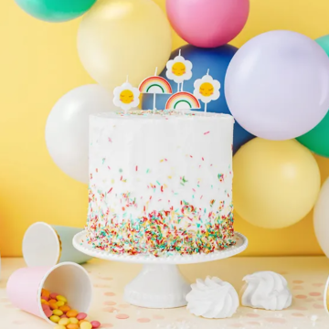 Cake candles with flowers and rainbows 5x - 2-3 cm