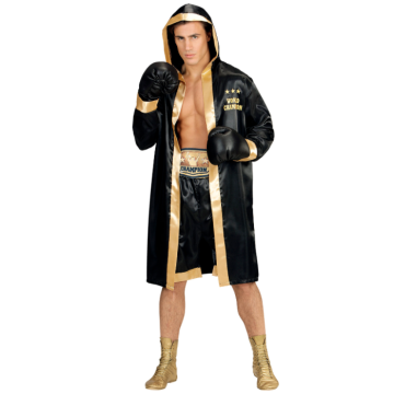 Black and gold boxing costume