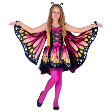 Pink butterfly costume for children - 3 pieces