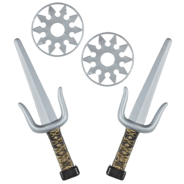 Ninja weapon set with sai and shuriken