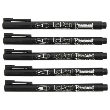 Permanent markers 5x black - 0.6-1.3 mm