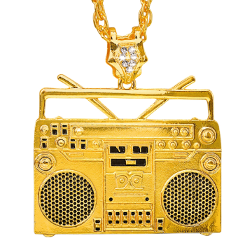 Ghettoblaster gold necklace - 75 cm