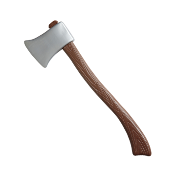 Brown plastic axe wood look - 60 cm