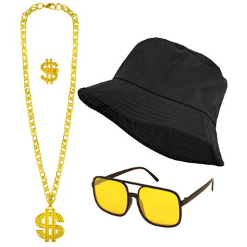 Hip Hop pimp accessory set - 4 pieces