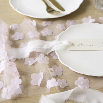 Table Runner with Pink Flowers - 5 Meters