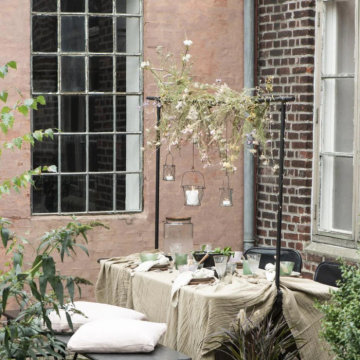 Sort dekorationsstativ til bord 88x123-180 cm