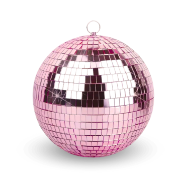 Pink Disco Ball - 30 cm incl. hanging hook