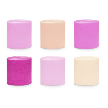 Crepe Streamer pink mix 6x - 10 meter