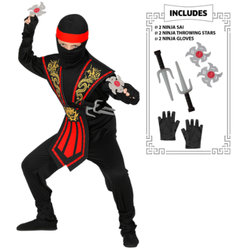 Red ninja costume for children