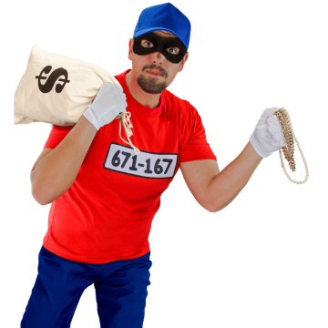 Robber unisex costume - 4 pieces